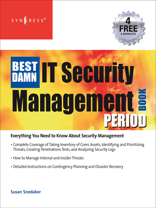 Title details for The Best Damn IT Security Management Book Period by Susan Snedaker - Available